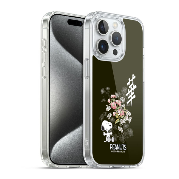 Peanuts Oriental Snoopy Floral Soft Gel Case for Apple iPhone 15 Pro & MagSafe