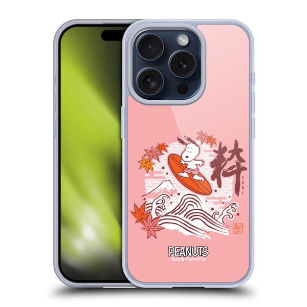 Peanuts Oriental Snoopy Surf Soft Gel Case for Apple iPhone 15 Pro & MagSafe