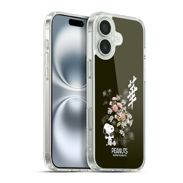 Peanuts Oriental Snoopy Floral Soft Gel Case for Apple iPhone 16 Plus & MagSafe