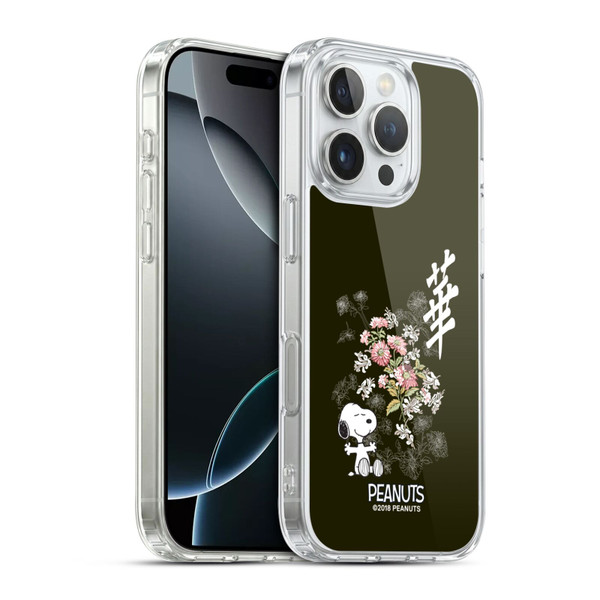 Peanuts Oriental Snoopy Floral Soft Gel Case for Apple iPhone 16 Pro & MagSafe