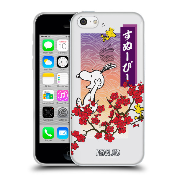 Peanuts Oriental Snoopy Cherry Blossoms 2 Soft Gel Case for Apple iPhone 5c