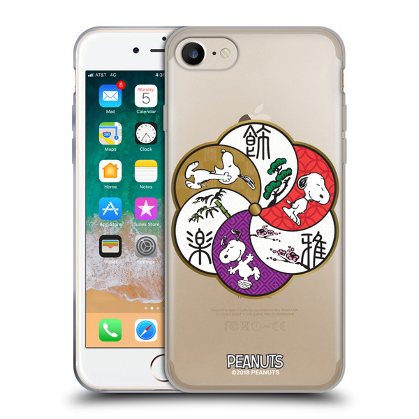 Peanuts Oriental Snoopy Badges Soft Gel Case for Apple iPhone 7 / 8 / SE 2020 & 2022 & MagSafe