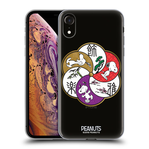 Peanuts Oriental Snoopy Badges Soft Gel Case for Apple iPhone XR