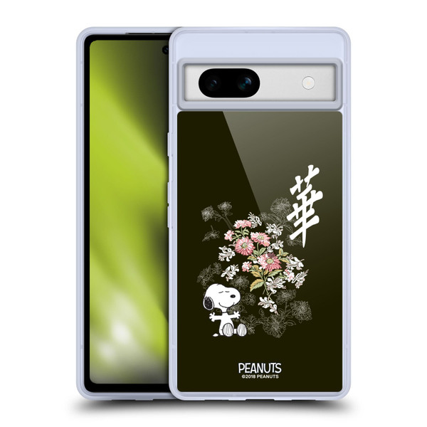 Peanuts Oriental Snoopy Floral Soft Gel Case for Google Pixel 7a