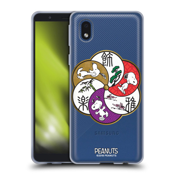 Peanuts Oriental Snoopy Badges Soft Gel Case for Samsung Galaxy A01 Core (2020)