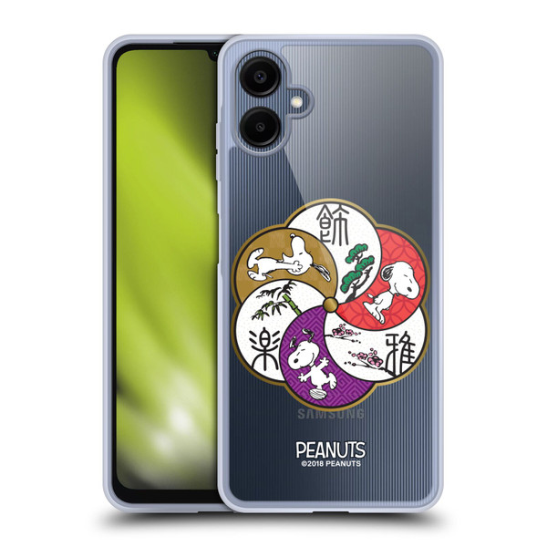 Peanuts Oriental Snoopy Badges Soft Gel Case for Samsung Galaxy A06 4G
