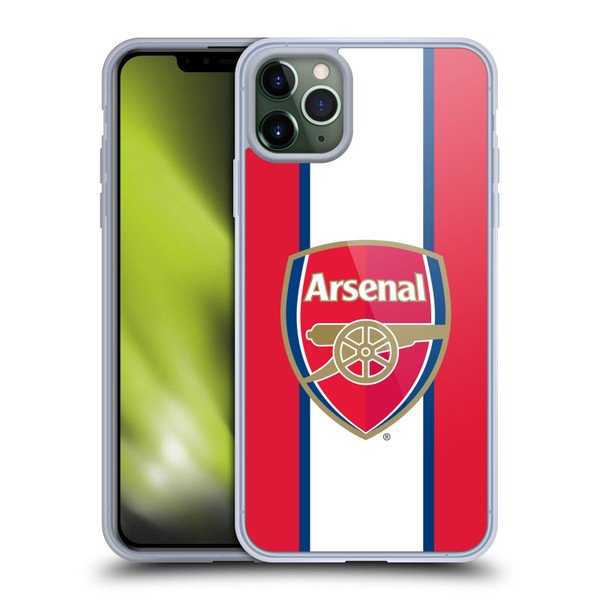 Arsenal FC Crest 2 Stripes 3 Soft Gel Case for Apple iPhone 11 Pro Max & MagSafe