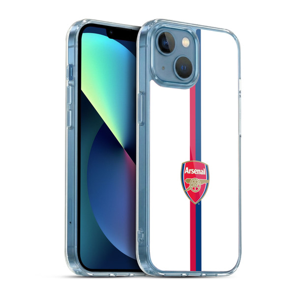 Arsenal FC Crest 2 Stripes 1 Soft Gel Case for Apple iPhone 13 Mini & MagSafe