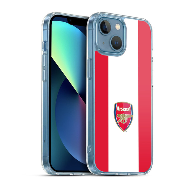 Arsenal FC Crest 2 Stripes 2 Soft Gel Case for Apple iPhone 13 Mini & MagSafe