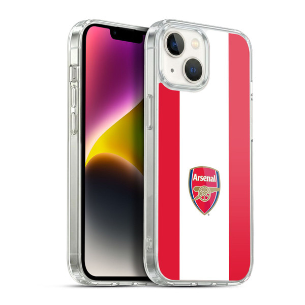 Arsenal FC Crest 2 Stripes 2 Soft Gel Case for Apple iPhone 14