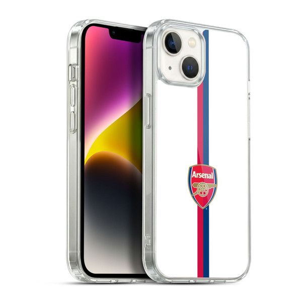 Arsenal FC Crest 2 Stripes 1 Soft Gel Case for Apple iPhone 14 Plus & MagSafe