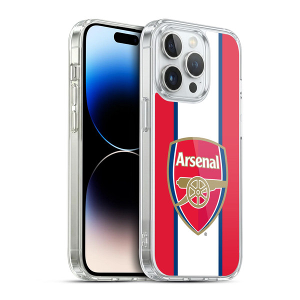 Arsenal FC Crest 2 Stripes 3 Soft Gel Case for Apple iPhone 14 Pro & MagSafe