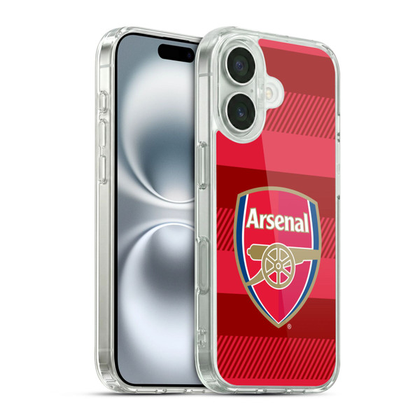 Arsenal FC Crest 2 Training Red Soft Gel Case for Apple iPhone 16 & MagSafe