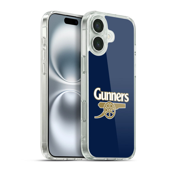 Arsenal FC Crest 2 Gunners Blue Soft Gel Case for Apple iPhone 16 Plus & MagSafe