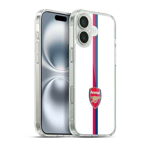 Arsenal FC Crest 2 Stripes 1 Soft Gel Case for Apple iPhone 16 Plus & MagSafe