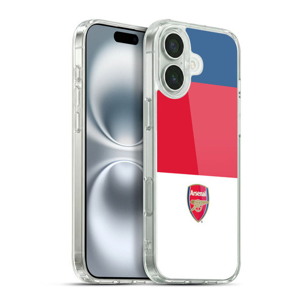 Arsenal FC Crest 2 Stripes 4 Soft Gel Case for Apple iPhone 16 Plus & MagSafe