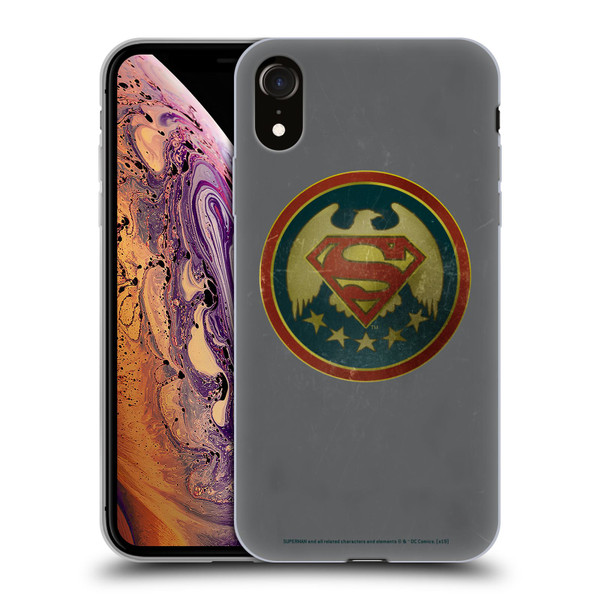 Superman DC Comics Logos Distressed Look Badge Soft Gel Case for Apple iPhone XR