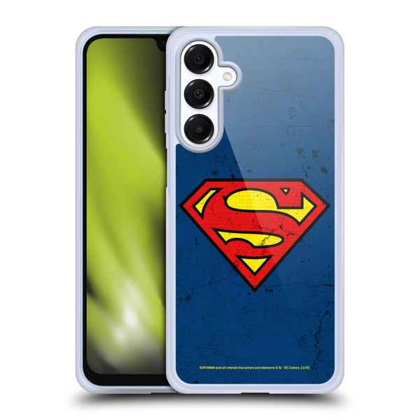 Superman DC Comics Logos Distressed Look Soft Gel Case for Samsung Galaxy A16 5G & MagSafe