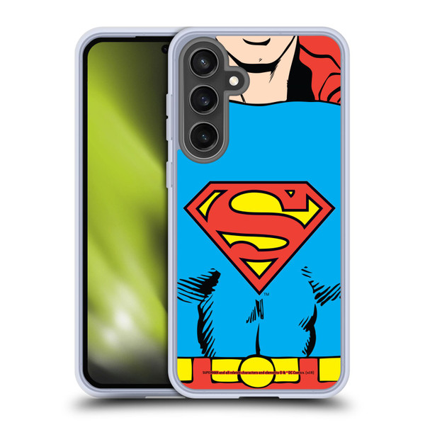 Superman DC Comics Logos Classic Costume Soft Gel Case for Samsung Galaxy S24 FE & MagSafe