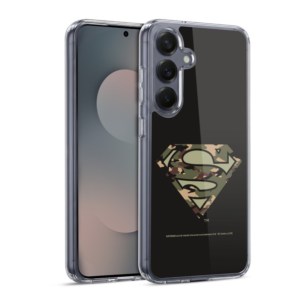 Superman DC Comics Logos Camouflage Soft Gel Case for Samsung Galaxy S25 & MagSafe