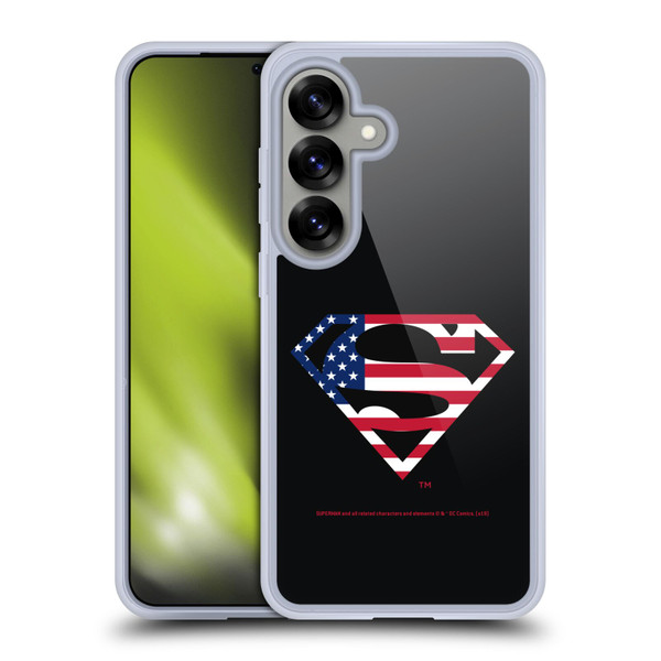 Superman DC Comics Logos U.S. Flag 2 Soft Gel Case for Samsung Galaxy S25 & MagSafe