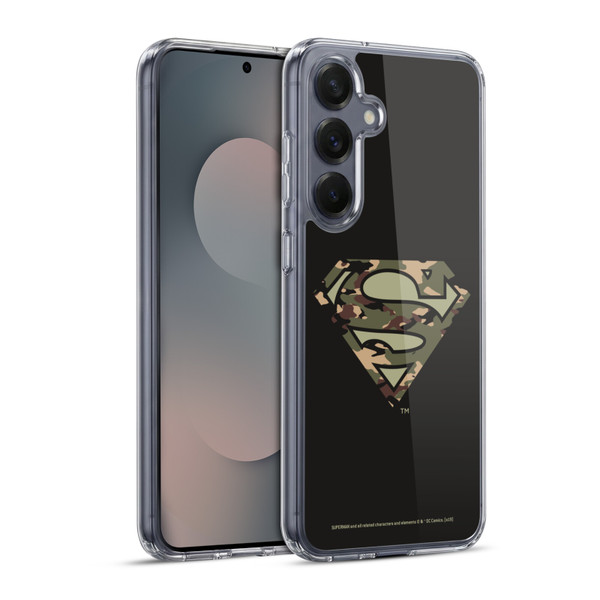 Superman DC Comics Logos Camouflage Soft Gel Case for Samsung Galaxy S25+ & MagSafe