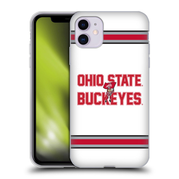 Ohio State University Logo White Stripes Soft Gel Case for Apple iPhone 11