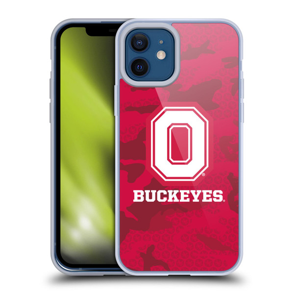 Ohio State University Logo Red Camou Soft Gel Case for Apple iPhone 12 / iPhone 12 Pro & MagSafe