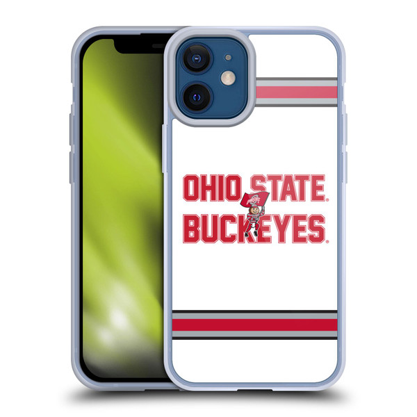 Ohio State University Logo White Stripes Soft Gel Case for Apple iPhone 12 Mini & MagSafe