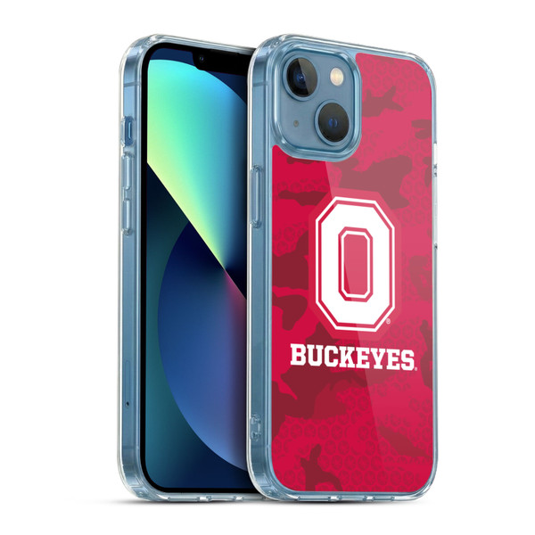 Ohio State University Logo Red Camou Soft Gel Case for Apple iPhone 13 Mini & MagSafe