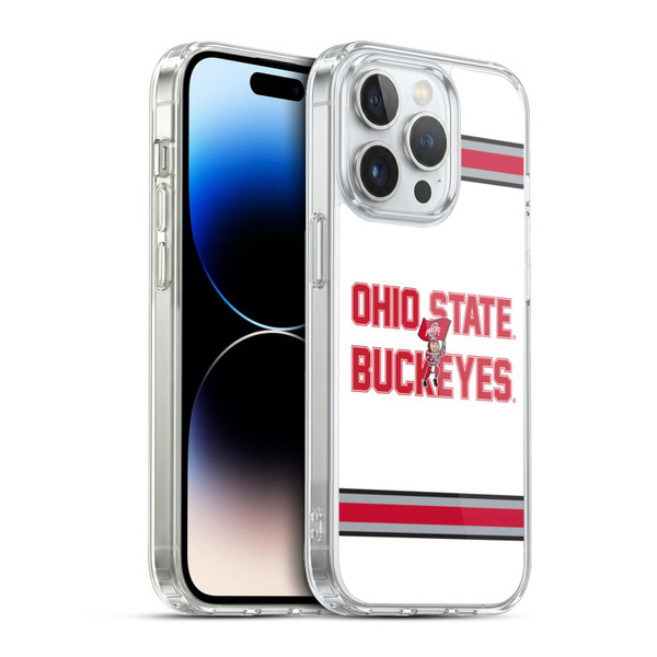 Ohio State University Logo White Stripes Soft Gel Case for Apple iPhone 13 Pro & MagSafe