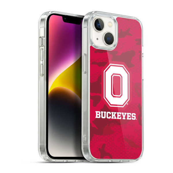 Ohio State University Logo Red Camou Soft Gel Case for Apple iPhone 14 Plus & MagSafe