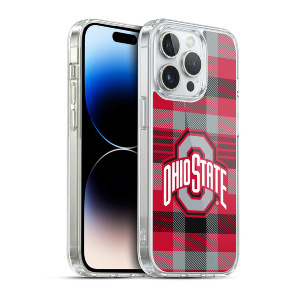 Ohio State University Logo Plaid Soft Gel Case for Apple iPhone 14 Pro & MagSafe