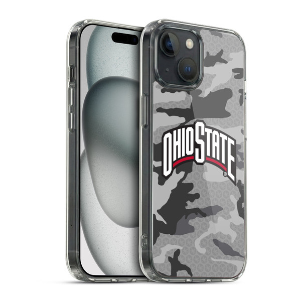 Ohio State University Logo Light Camou Soft Gel Case for Apple iPhone 15 & MagSafe