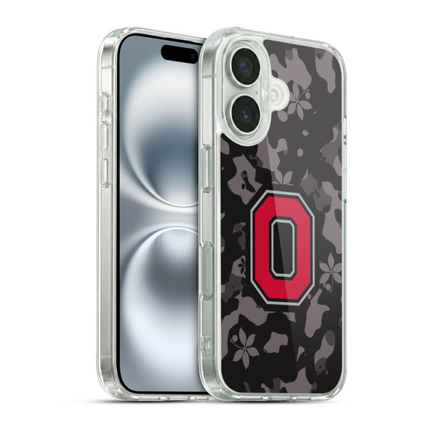 Ohio State University Logo Dark Camou Soft Gel Case for Apple iPhone 16 & MagSafe