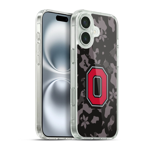 Ohio State University Logo Dark Camou Soft Gel Case for Apple iPhone 16 Plus & MagSafe