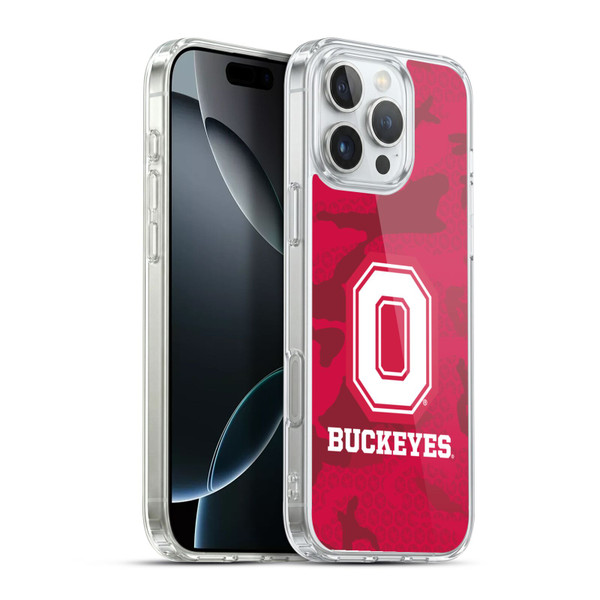 Ohio State University Logo Red Camou Soft Gel Case for Apple iPhone 16 Pro Max & MagSafe