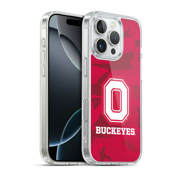Ohio State University Logo Red Camou Soft Gel Case for Apple iPhone 16 Pro & MagSafe