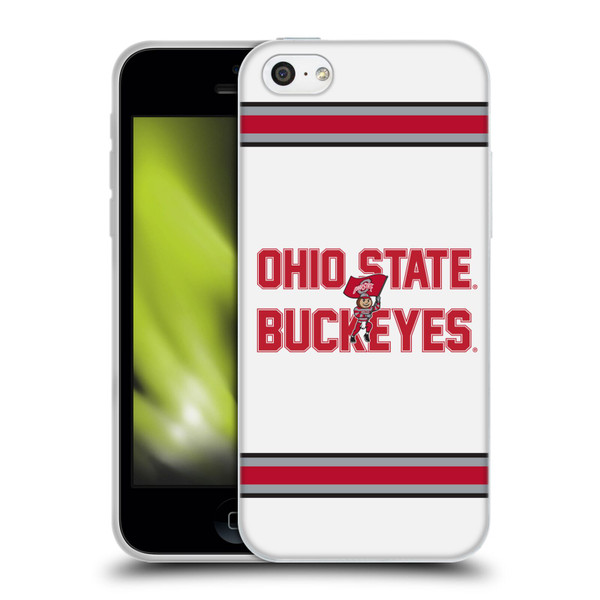Ohio State University Logo White Stripes Soft Gel Case for Apple iPhone 5c