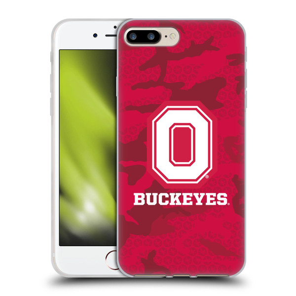 Ohio State University Logo Red Camou Soft Gel Case for Apple iPhone 7 Plus / iPhone 8 Plus & MagSafe