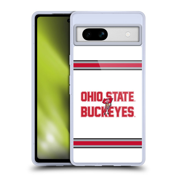 Ohio State University Logo White Stripes Soft Gel Case for Google Pixel 7a