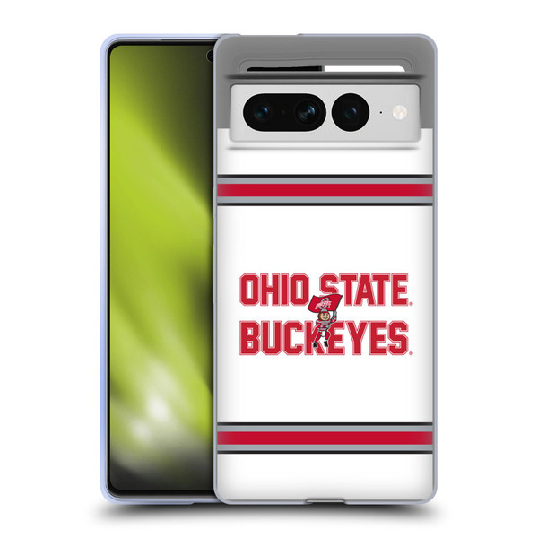 Ohio State University Logo White Stripes Soft Gel Case for Google Pixel 7 Pro