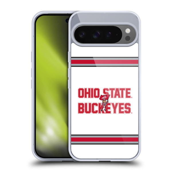 Ohio State University Logo White Stripes Soft Gel Case for Google Pixel 9 Pro XL