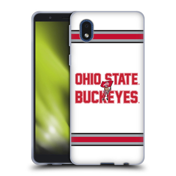 Ohio State University Logo White Stripes Soft Gel Case for Samsung Galaxy A01 Core (2020)