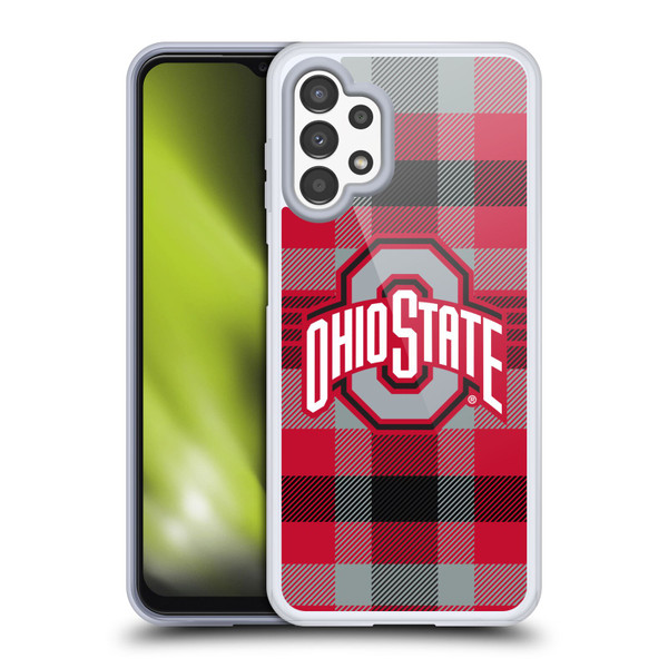 Ohio State University Logo Plaid Soft Gel Case for Samsung Galaxy A13 (2022)
