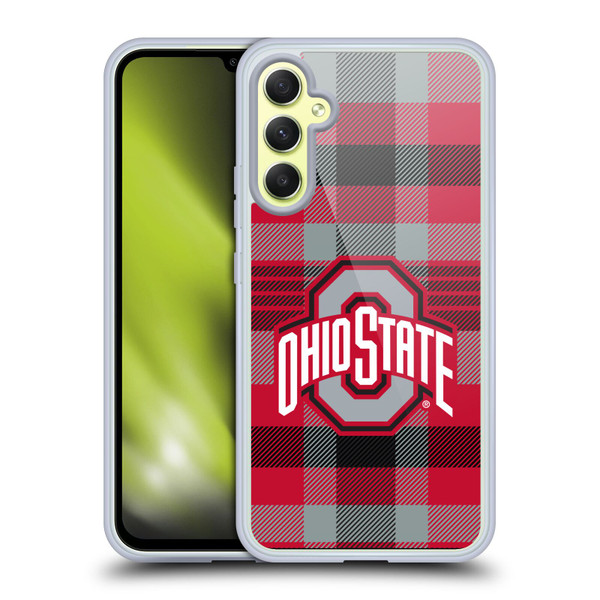 Ohio State University Logo Plaid Soft Gel Case for Samsung Galaxy A34 5G