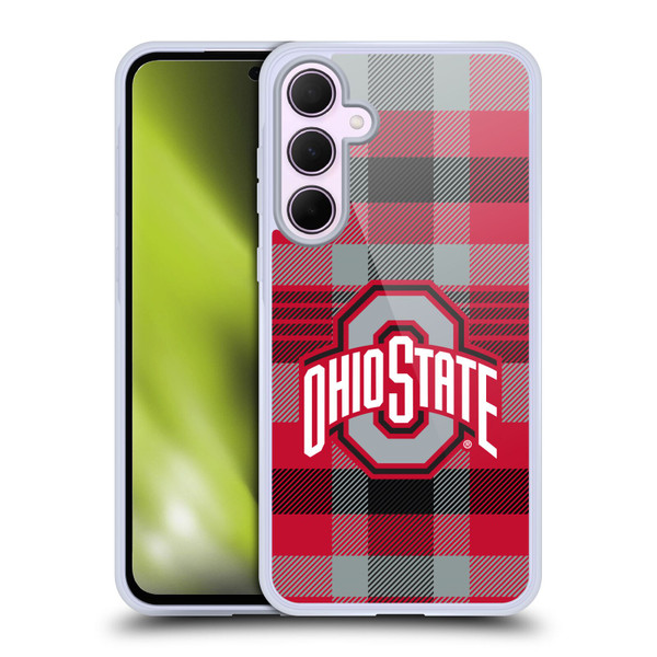 Ohio State University Logo Plaid Soft Gel Case for Samsung Galaxy A35 5G