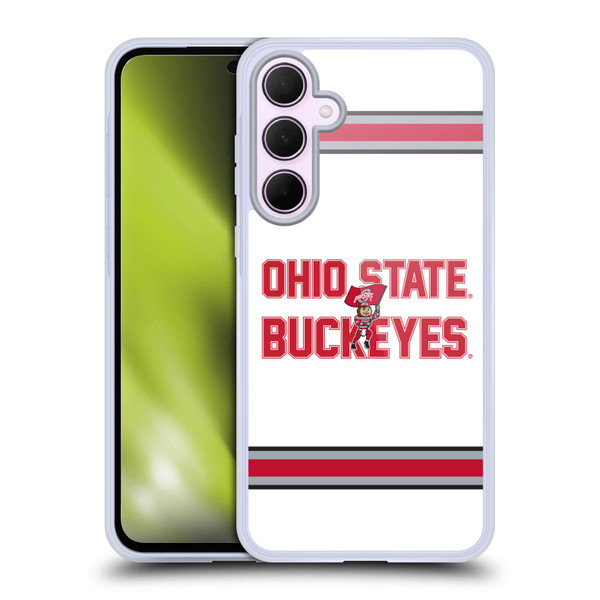 Ohio State University Logo White Stripes Soft Gel Case for Samsung Galaxy A35 5G