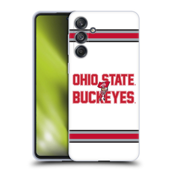 Ohio State University Logo White Stripes Soft Gel Case for Samsung Galaxy M55 5G