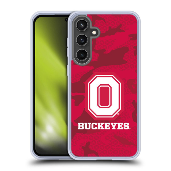 Ohio State University Logo Red Camou Soft Gel Case for Samsung Galaxy S24 FE & MagSafe